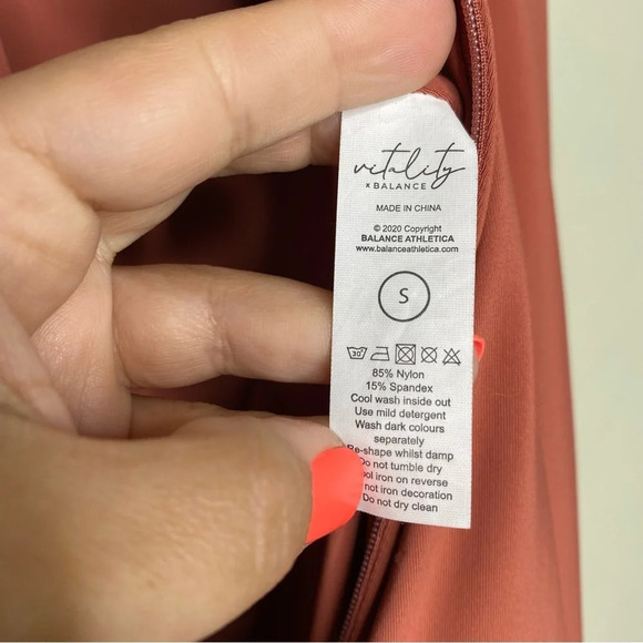 Vitality Balance Athletica Sunstone Pink Ivy Sleeveless Bodycon Midi Dress Small - Picture 5 of 10